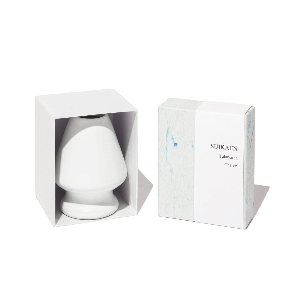 Suikaen White Ceramic Chasen Whisk Stand